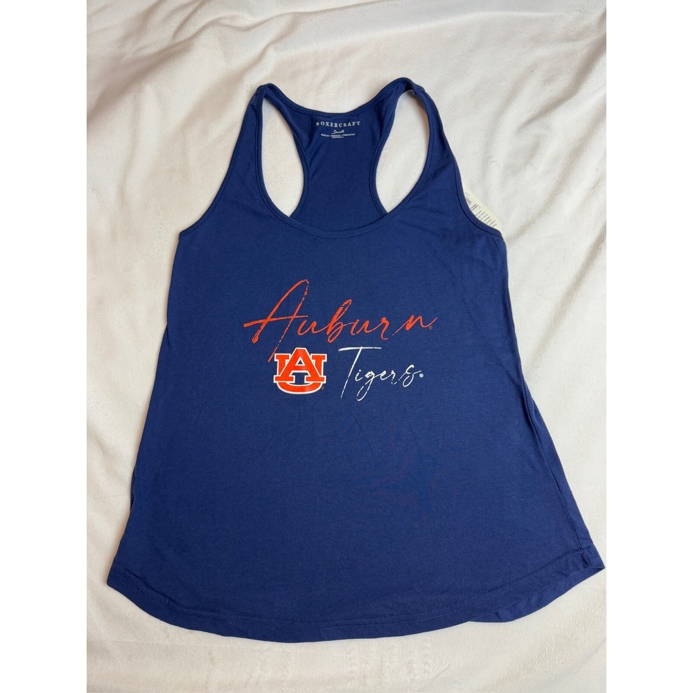 AUBURN TIGERS Navy Women's Essential Racerback Tank Top Boxercraft Size Small‎